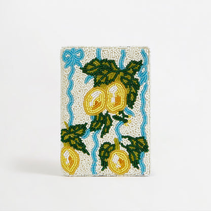 Beaded Passport Cover - Italian Lemons