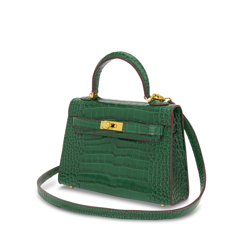 Lily & Bean Hettie The Croc Style Mini Bag -Emerald Green