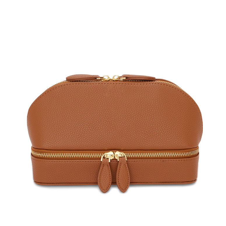 Lily & Bean Leather Travel Shell Style Bag Tan