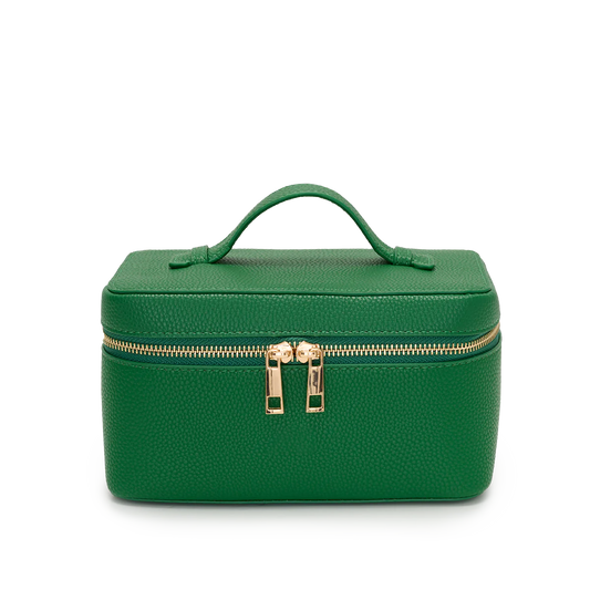 Lily & Bean Leather Travel Vanity Case Emerald Green