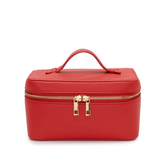 Lily & Bean Leather Travel Vanity Case Red