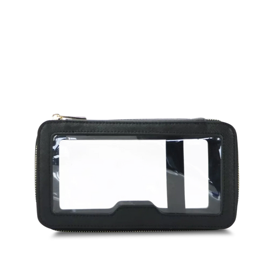 Lily & Bean Transparent Rectangular Makeup Bag Black