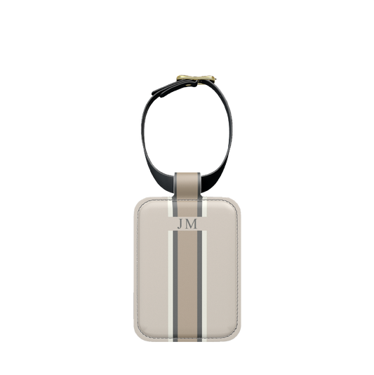 Lily & Bean Classic Beige Personalised Double Sided Luggage Tag