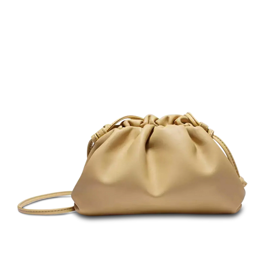 The Jeanie Leather Clutch in Pastel Yellow