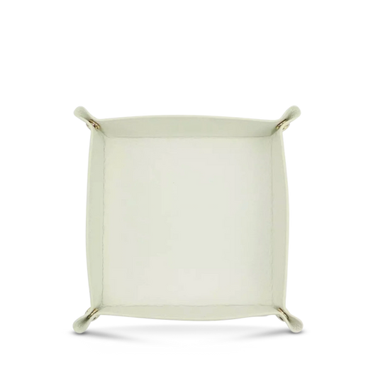 Trinkets Leather Tray Off White