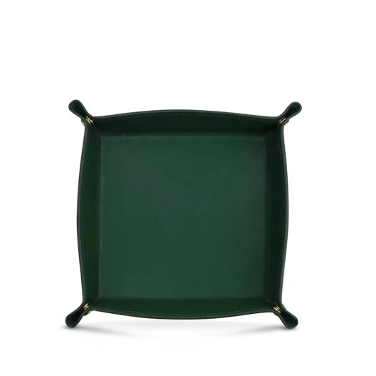 Trinkets Leather Tray Racing Green