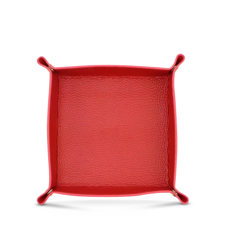 Trinkets Leather Tray Red