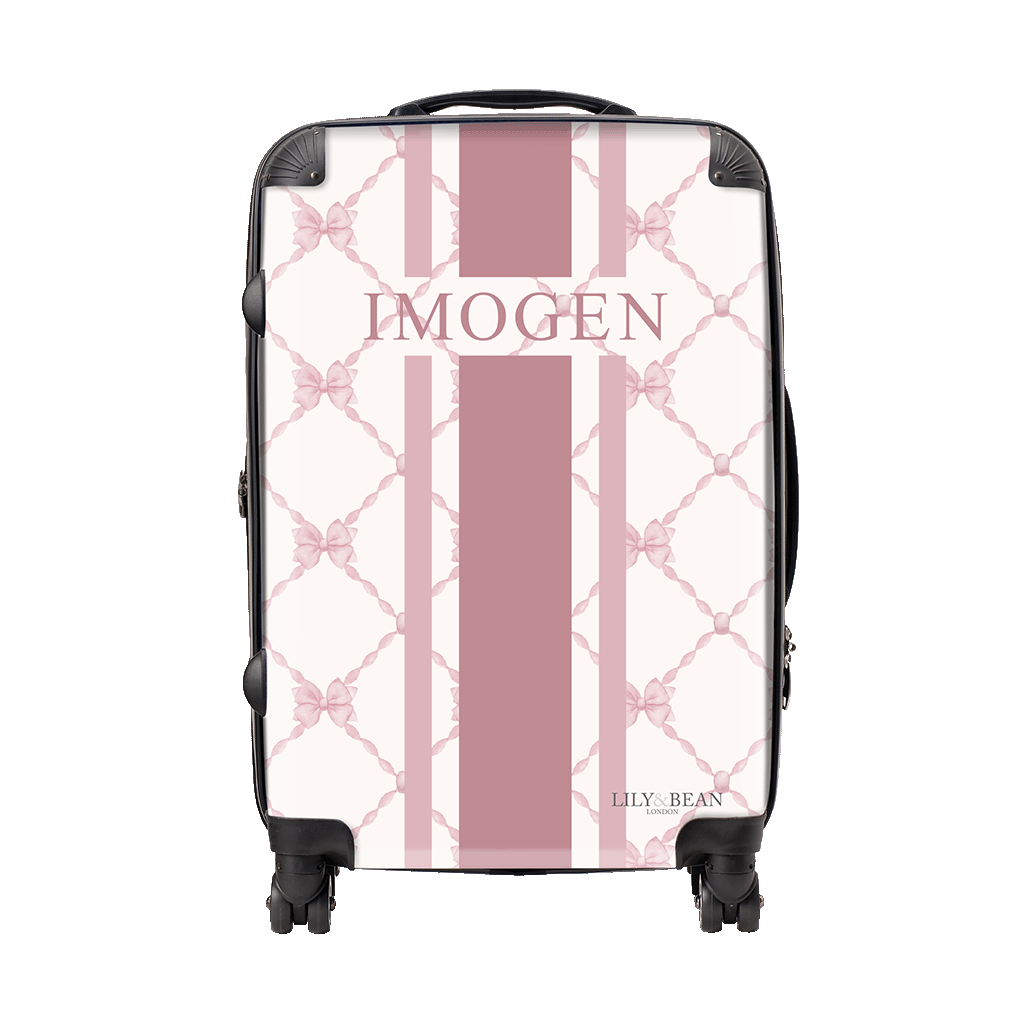 Bow Hardshell Luggage - Pink