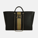 Athene Leather Tote Bag Lily- Black Personalised_