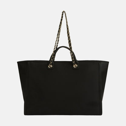 Athene Leather Tote Bag Lily- Black Personalised_