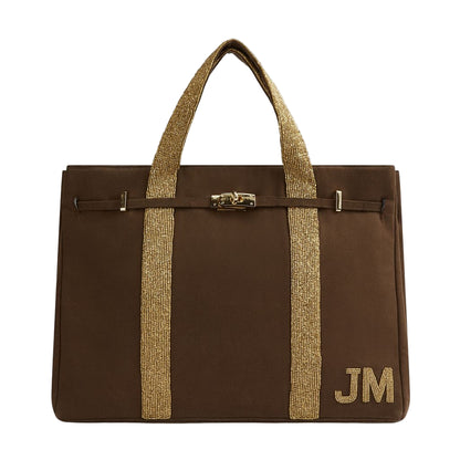 The Beaded Boat Bag - Chocolate