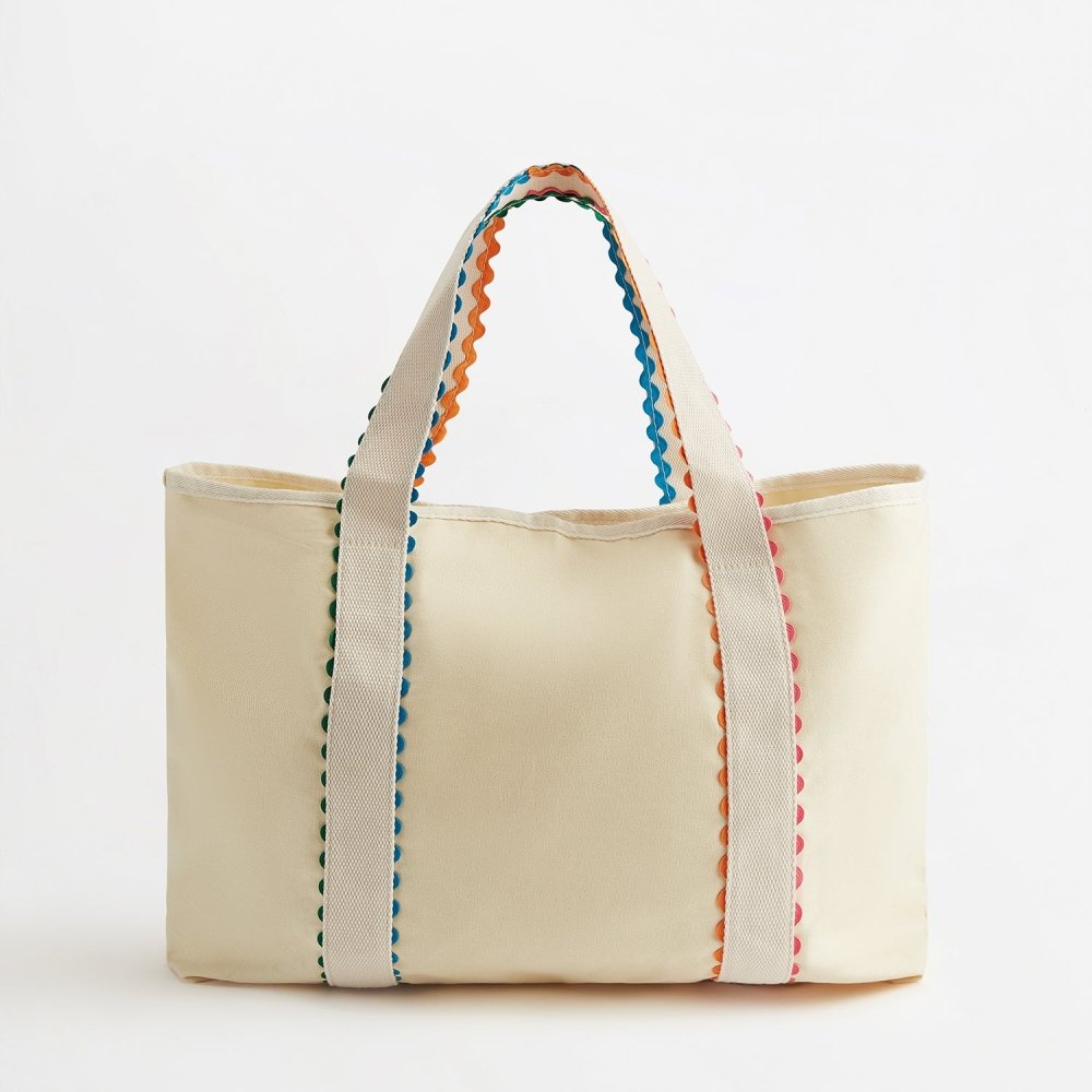 Cream Scalloped Shopper Personalised_