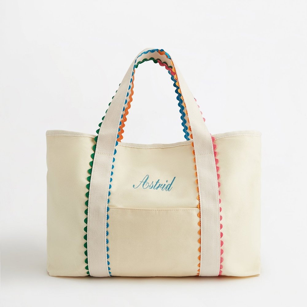 Cream Scalloped Shopper Personalised_