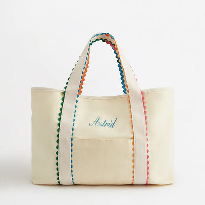 Cream Scalloped Shopper Personalised_