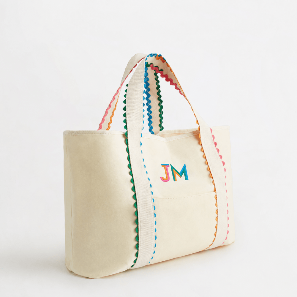 Cream Scalloped Shopper Personalised_