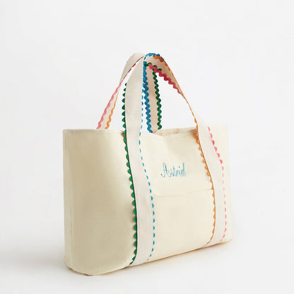 Cream Scalloped Shopper Personalised_