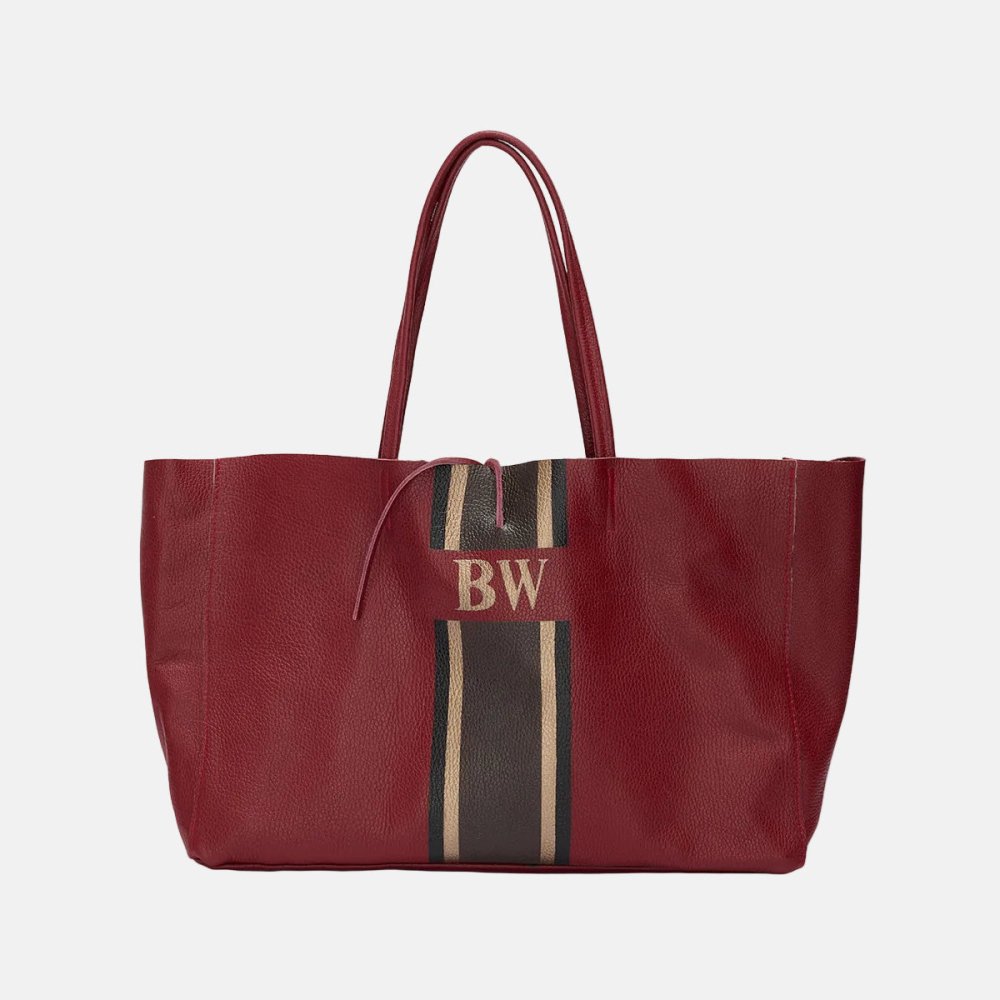 Egerton Italian Leather Shopper - Burgandy