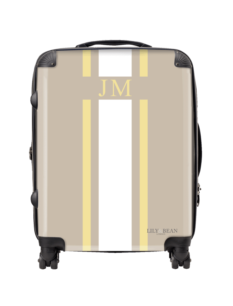 Hardshell Luggage Personalised- Yellow & White_