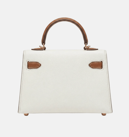 Hettie Bag Leather Clutch - Cream & Tan_