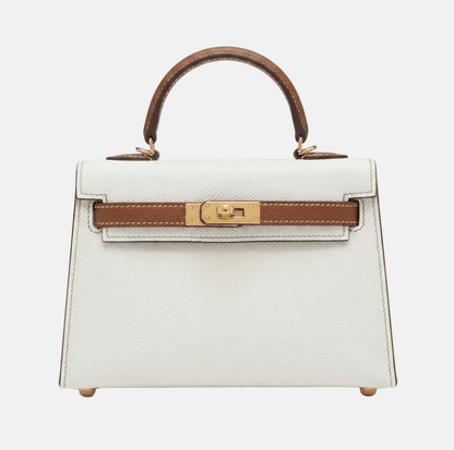 Hettie Bag Leather Clutch - Cream & Tan_