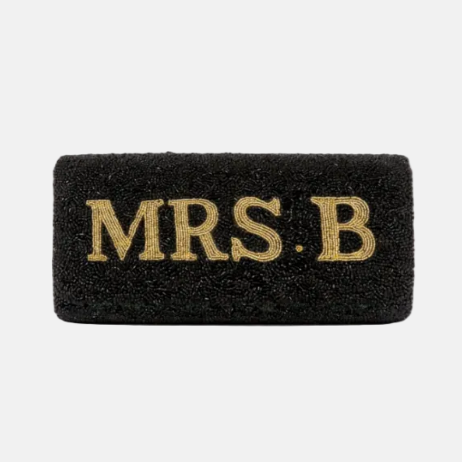 The Black Beaded Clutch with Date