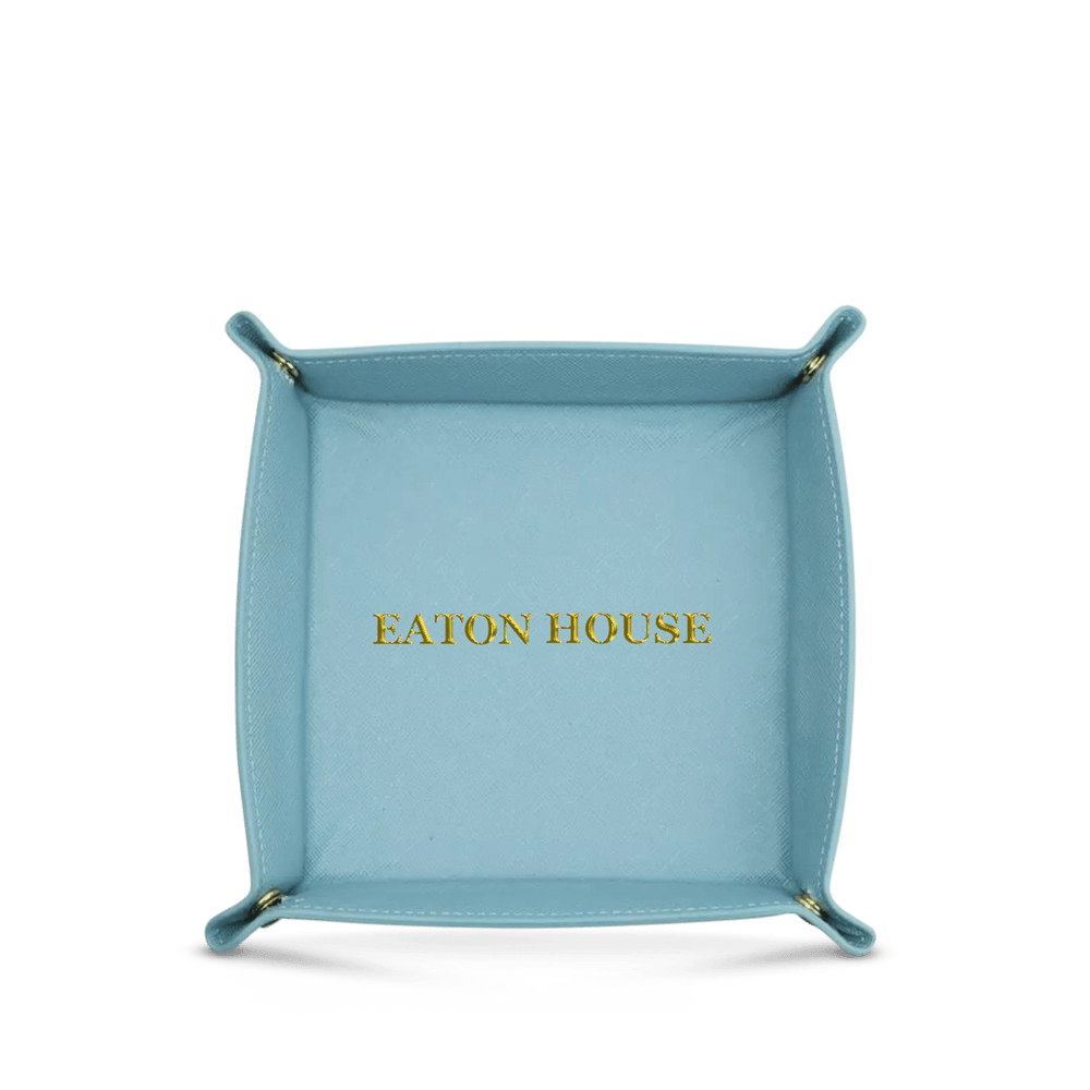 Leather Trinket Tray - Sky Blue_