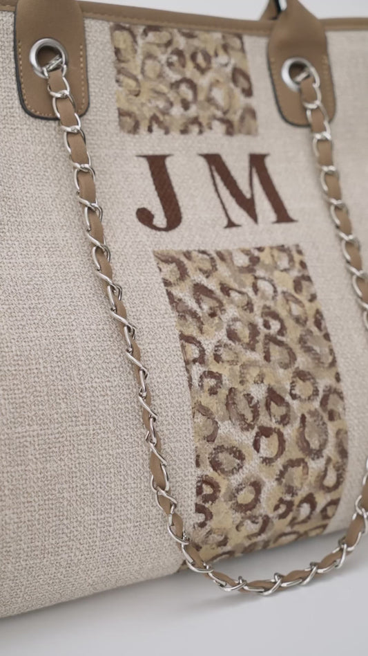 The Lily Leopard Canvas Tote Weekender Jumbo Soft Fawn