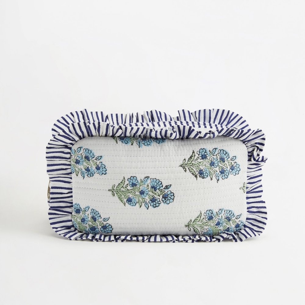 Quilted Ruffle Pouch - TRAVEL
