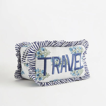 Quilted Ruffle Pouch - TRAVEL
