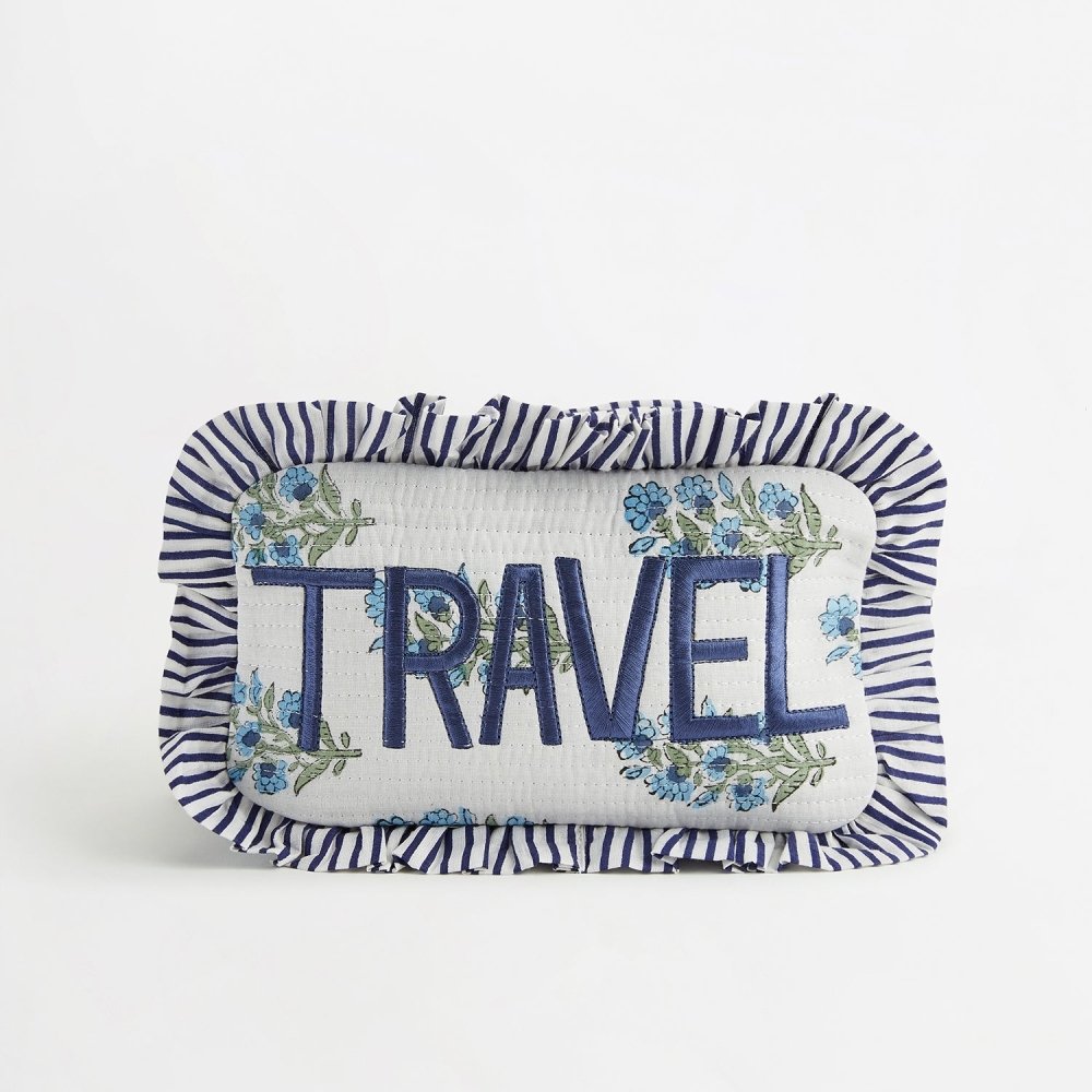 Quilted Ruffle Pouch - TRAVEL