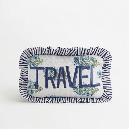 Quilted Ruffle Pouch - TRAVEL