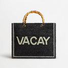 Raffia Tote Beach Bag- Navy Personalised _