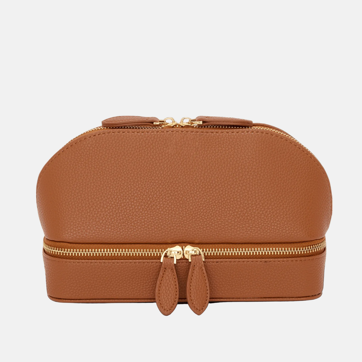 Tan Lily & Bean leather Shell Vanity Case