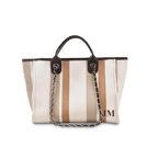 The Lily Canvas Tote - Cocoa Stripe - Medium