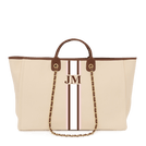 The Lily Canvas Jumbo - Cream with Dark Tan Handles - Design Your Own_bags