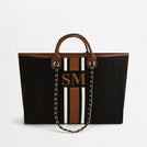 The Lily Canvas Tote - Black & Tan - Jumbo