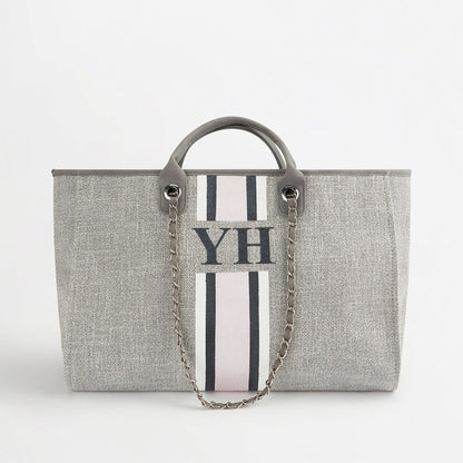 The Lily Canvas Tote - French Grey - Jumbo