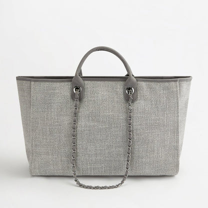 The Lily Canvas Tote - French Grey - Jumbo