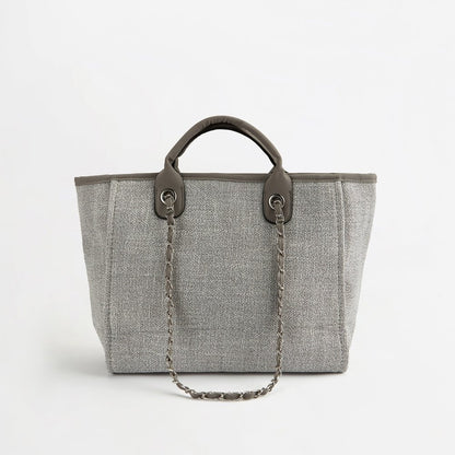 The Lily Canvas Tote - French Grey - Medium
