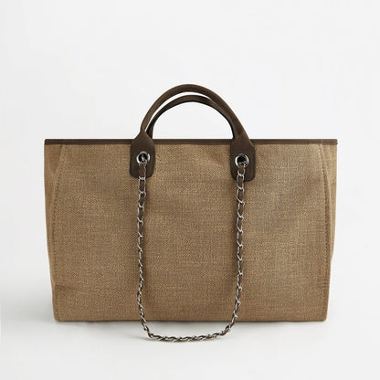 The Lily Canvas Tote - Mocha - Jumbo