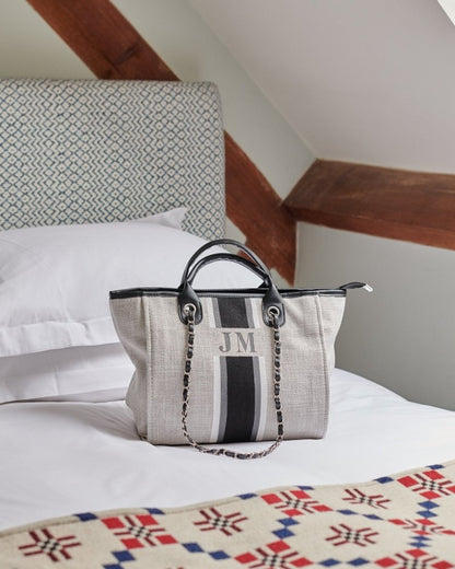 The Lily Canvas Tote - Washed Grey - Medium Personalised_