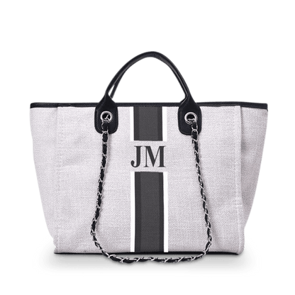 The Lily Canvas Tote - Washed Grey - Medium Personalised_