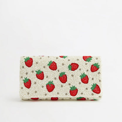 The Strawberries Beaded Clutch Bag_