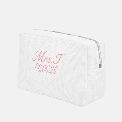 Waffle washbag - White Personalised _