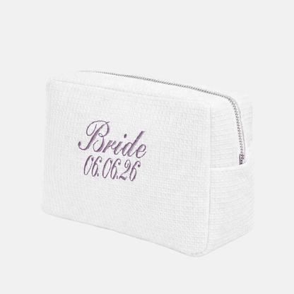Waffle washbag - White Personalised _