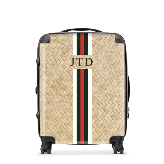 Lily & Bean personalised Luggage Green, White and Red