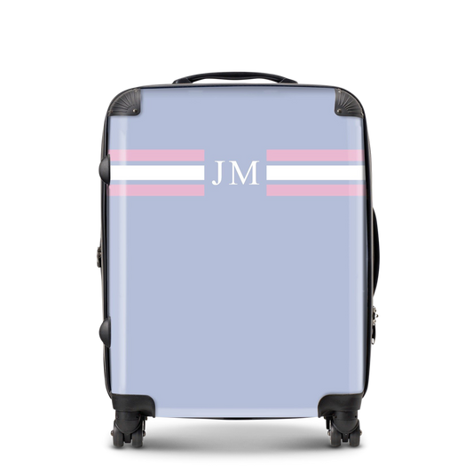 Lily & Bean personalised Luggage Grey Pink and White
