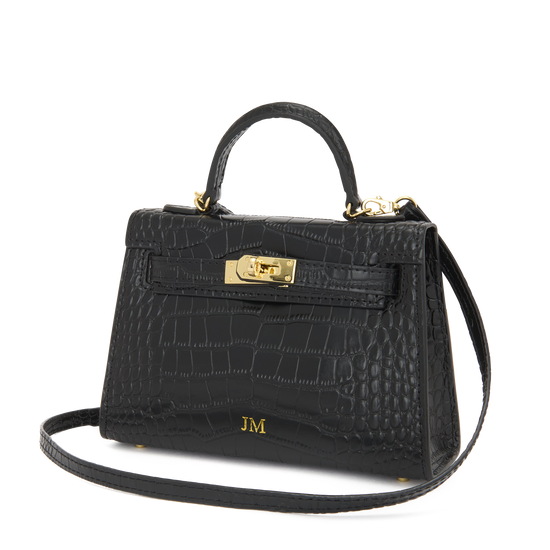 Lily Bean Hettie The Croc Style Mini Bag Black