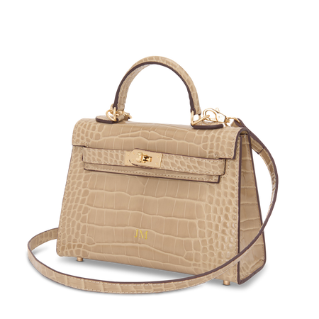 Beige online croc bag