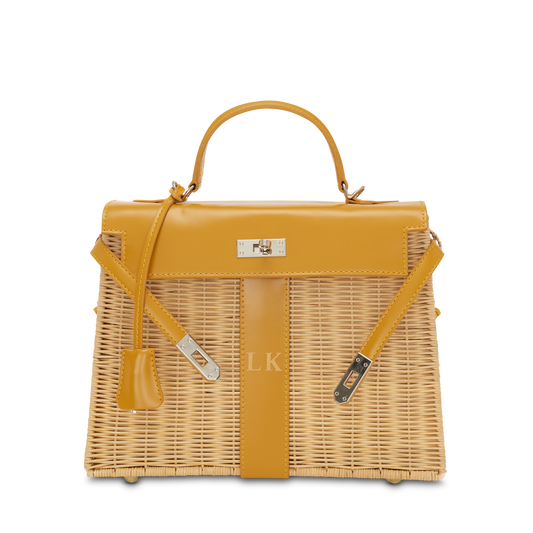Lily & Bean Large Rattan Bag Mustard